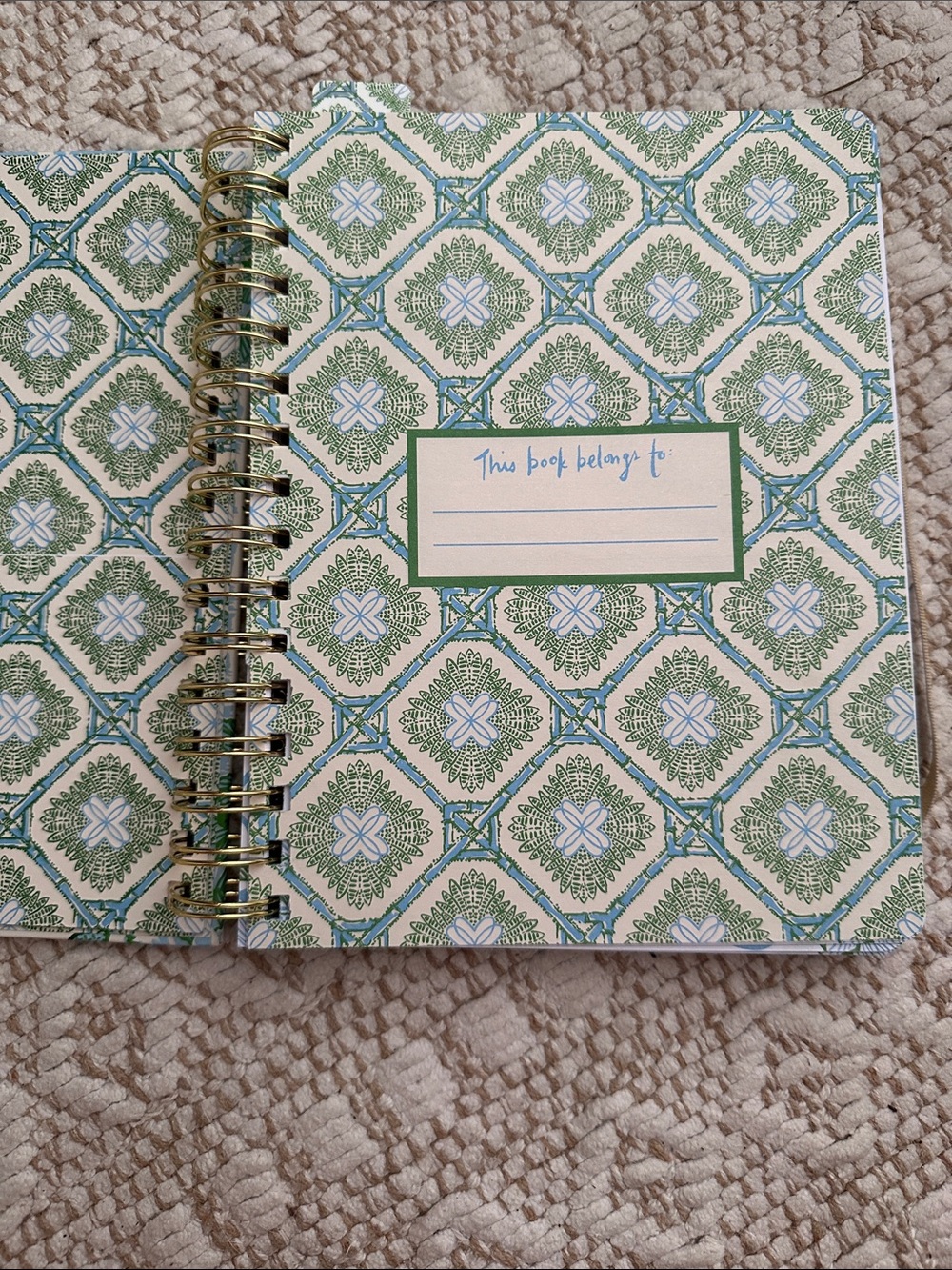 Lilly Pulitzer Palm Print To-Do Planner - Cream, Blue & Green. New - Picture 3 of 4